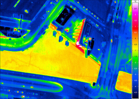 Digitales Wärmebild als Beispiel für die Ergebnisse der Thermografiebefliegung